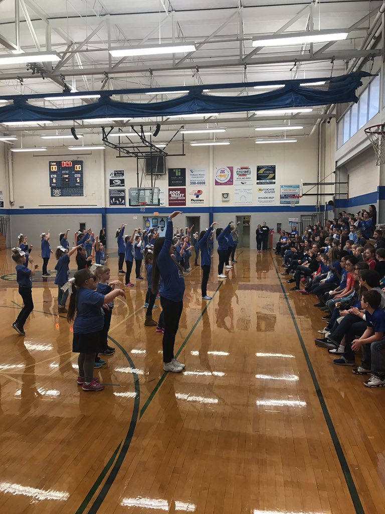 CLSAthletics's tweet photo. Elementary pep rally getting CLS Varsity Boys ready for game vs Westminster 7pm tonight! Elementary night! #eagletcheer https://t.co/ULDRFG63Pt