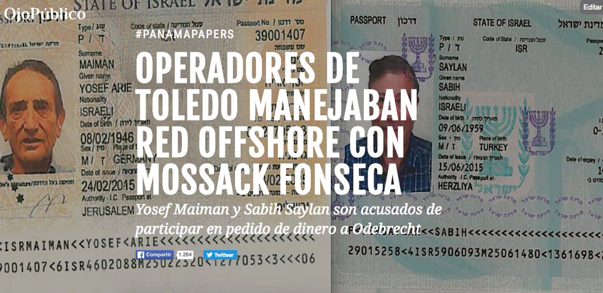 Ojo_Publico's tweet photo. [EXCLUSIVO] #PanamaPapers Operadores de Toledo manejaban red offshore con Mossack Fonseca https://t.co/fCykS7AwYd https://t.co/MCZiAyKZVo