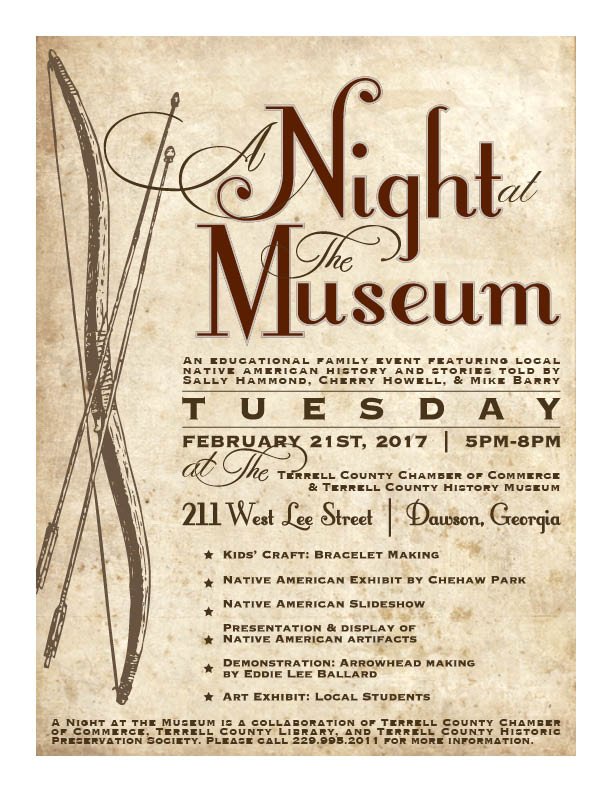 TerrellCountyGA's tweet image. Don't miss our Second Annual Night at the Museum event!  #Terrell #History #Family