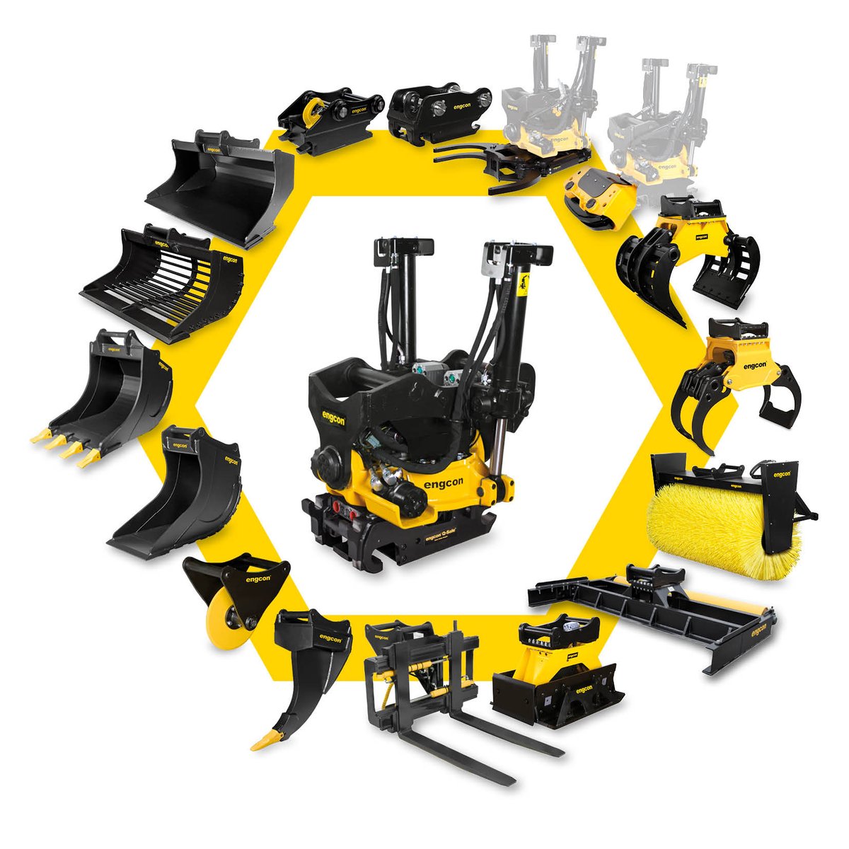 engcon_'s tweet photo. engcon is the market leader in tiltrotators but we are also a major producer of buckets and other attachments. https://t.co/zT9TolCkEz https://t.co/ry9Q7SQYmy