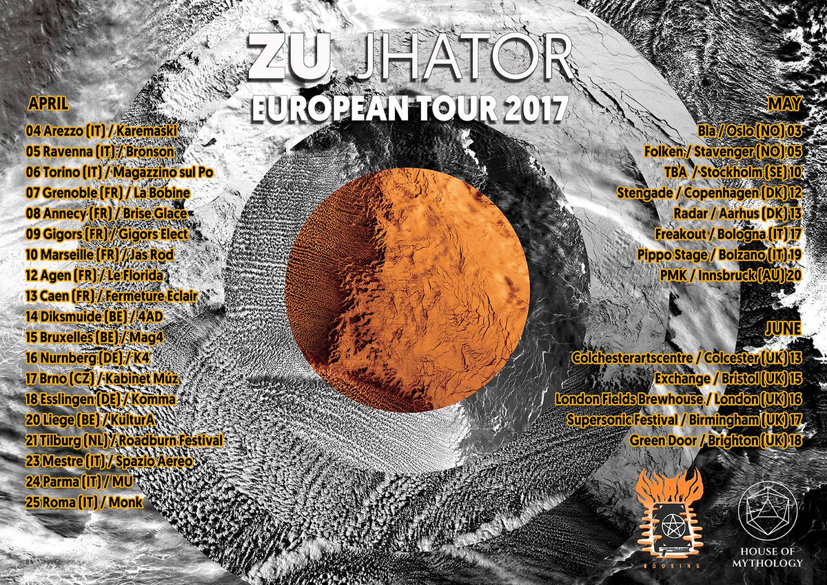 Delighted to announce a big Zu @zuism “Jhator” European tour, courtesy of @SwampBooking. LP/CD/DL pre-orders will be launched next week!