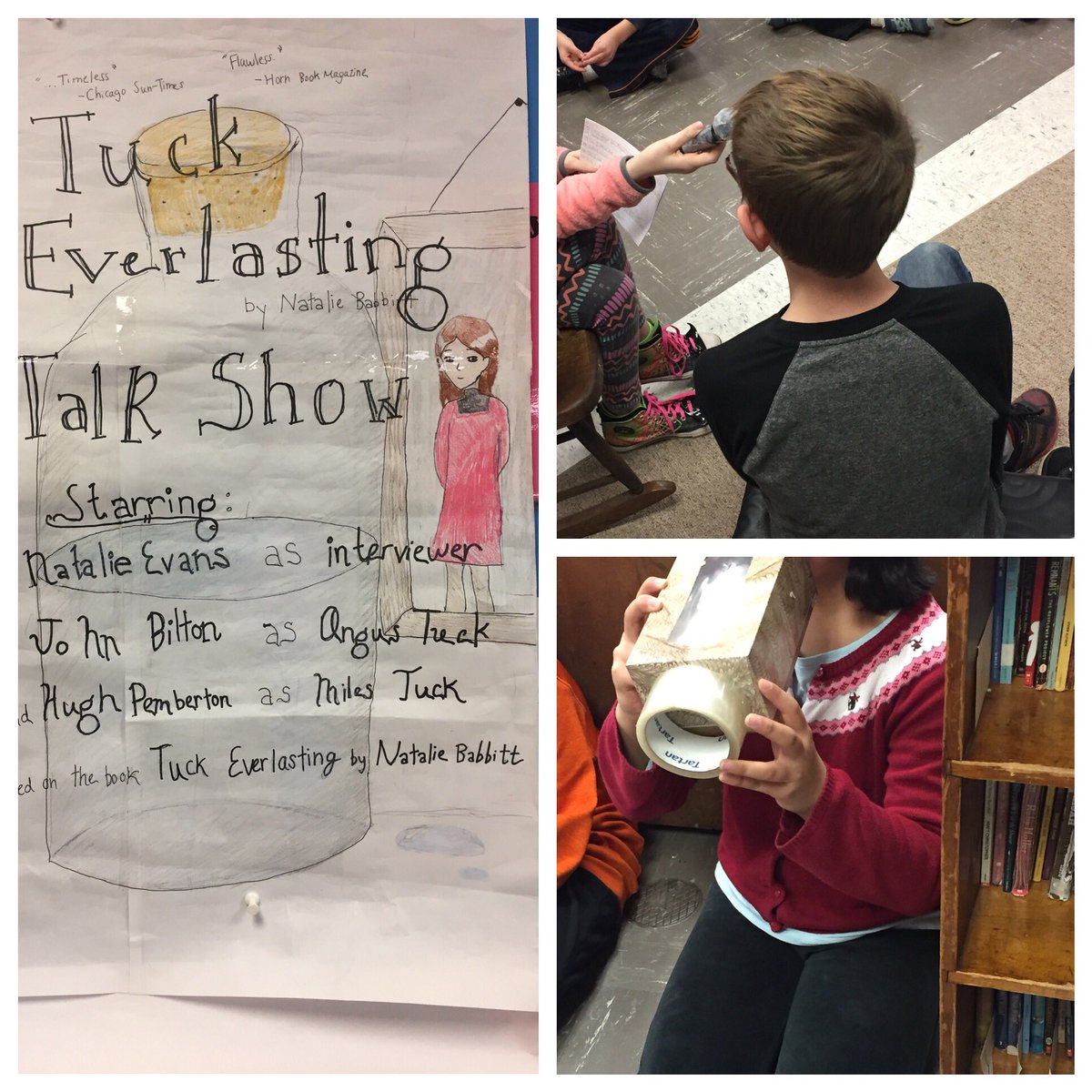 MrsFernsClass's tweet image. A &quot;Talk Show&quot; interviewing characters from Tuck Everlasting. #finalprojects #theyevenhadacameraman