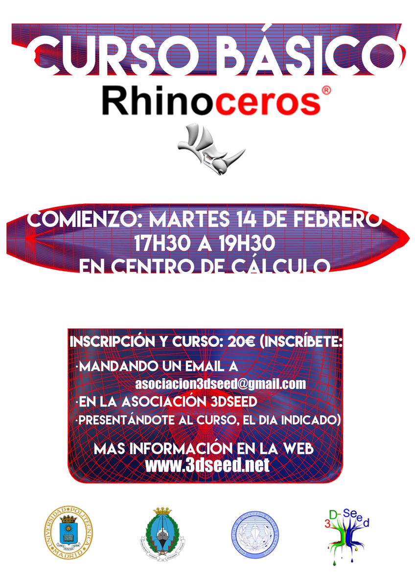 3DSeed's tweet photo. El Segundo Cuatrimestre llega con la Edición del Curso Básico Rhinoceros. DISEÑA TU PROPIO BARCO. Asociación 3DSeed en ETSINavales. https://t.co/FiPnmBHNDa