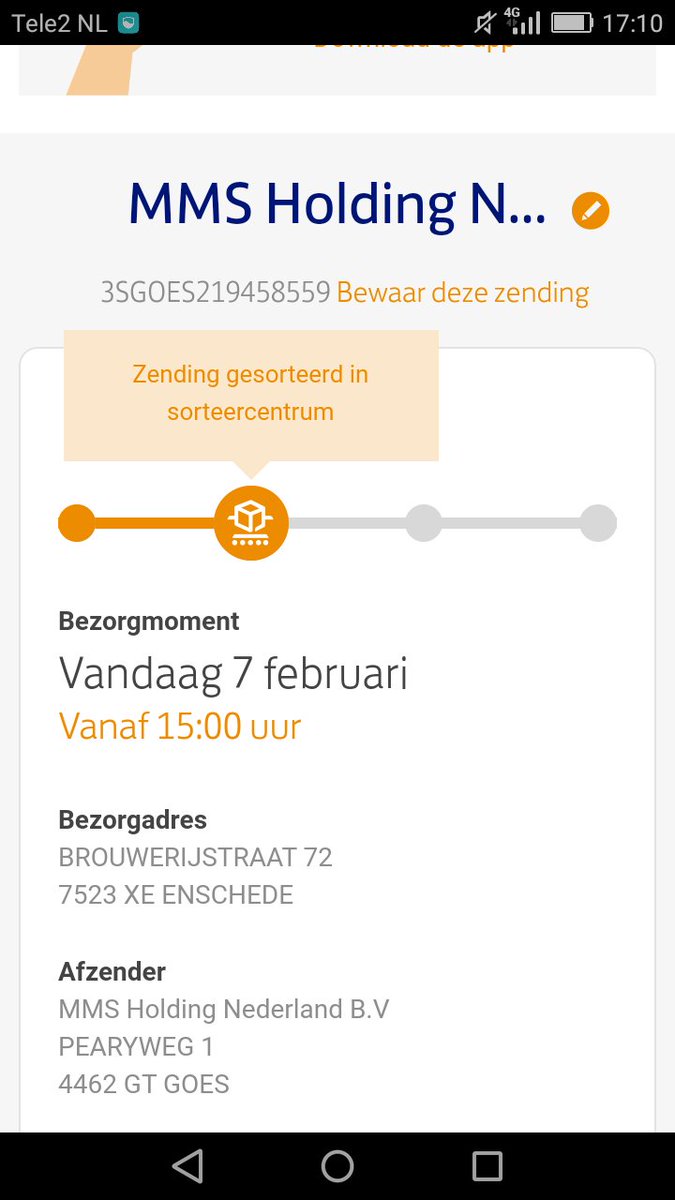 Postnl Ik Zie Dat De Zending Opnieuw Gesorteerd Is En Dus Opnieuw Met Een Rit Meegaat Ik Vermoedt Dat Het Pakket Morgen Bezorgd Wordt