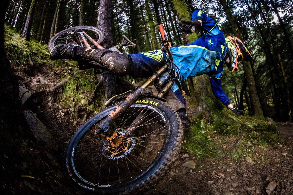 Harry from the RadDhracing/Rad <a href="/orangebikes/">Orange Bikes</a> Factory development team taking a tumble in practice for the @britishdownhill #ridehardorgohome