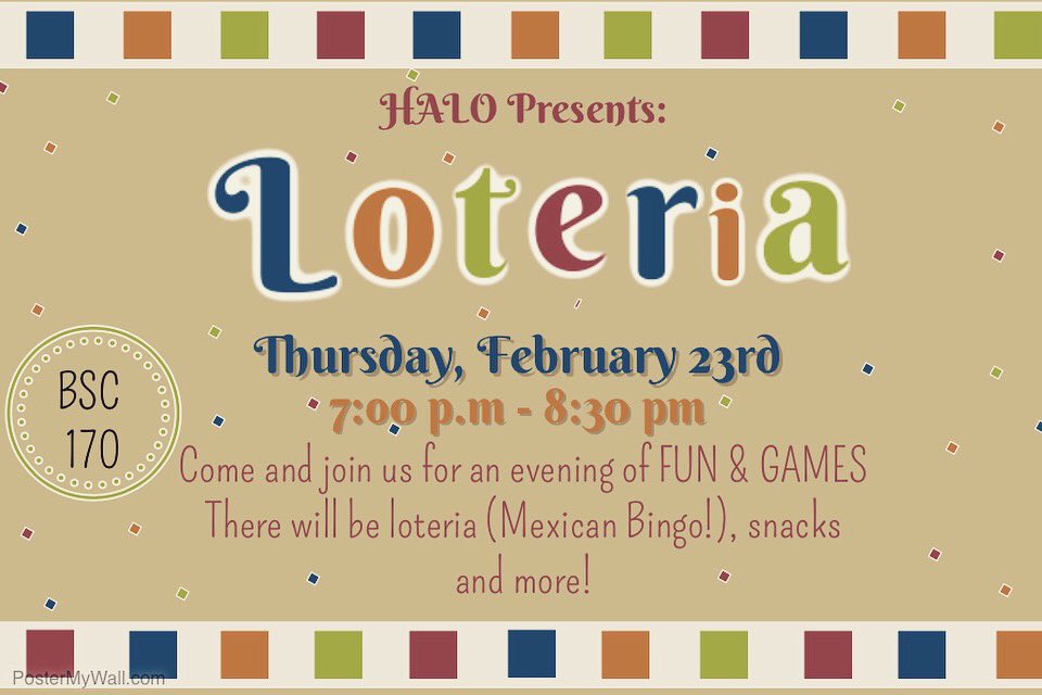 SLU_HALO's tweet photo. Anyone from beginners to experts is welcomed. FREE snacks will be provided ! RSVP on our Facebook event 👍🏼🗓 #haloatsu #halofamily #loteria https://t.co/RwYpo9LUTe