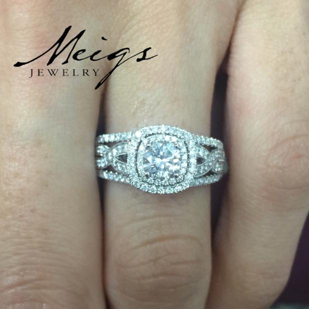 MeigsJewelry's tweet photo. This beautiful ring by House of Baguettes will endure the test of time, as will your love. #bridesofok #meigsjewelry #meigsbride #engagement https://t.co/loieLQEVWc