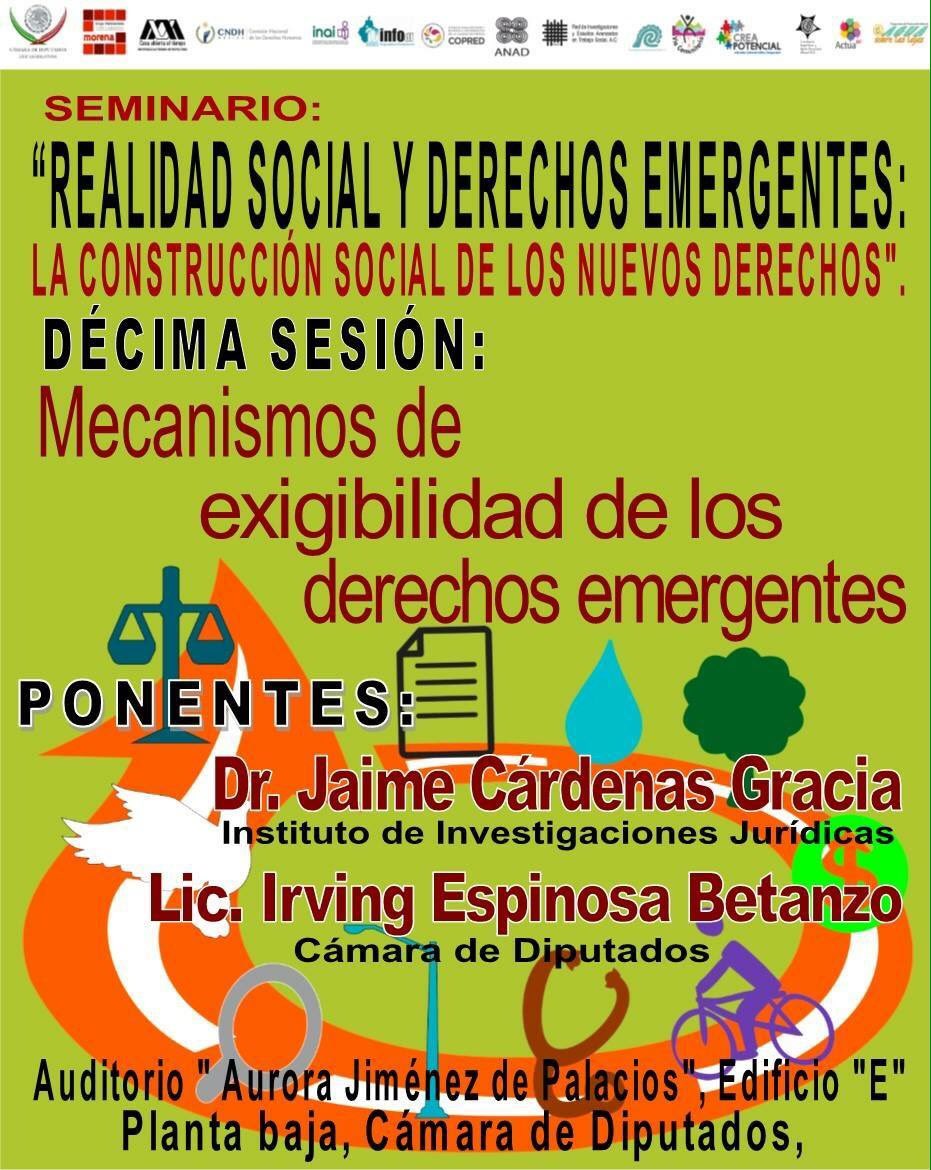 Mañana última sesión del sem. 'Realidad Social y #DerechosEmergentes'
Mecanismos de Exigibilidad de los #DerechosEmergentes
¡Les esperamos!