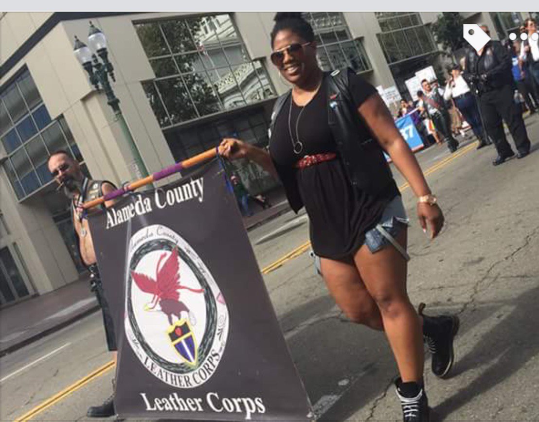 IMsL2017's tweet photo. I’m a black, queer, leather woman! My existence is resistance! #MsACL2016 #GirlComplex  #RoadToIMsLIMsBB https://t.co/USJFoN685A