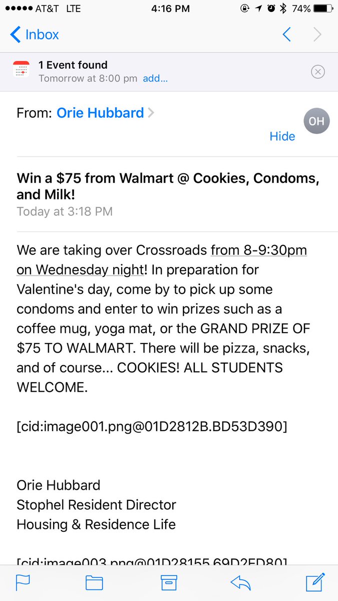 Strivin2B_Morr's tweet photo. Only in college do you get giveaways and emails like this. Whaaa?!?😂😂 #WorstComboEver https://t.co/rnOSvplhGp
