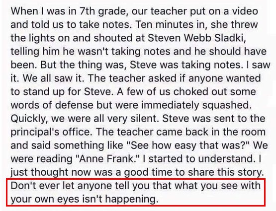 FireCastner's tweet image. Mason Families: "Don't ever let anyone tell you that what you see with your own eyes isn't happening." ~Juniper Chernoff #LGL #SaySomething