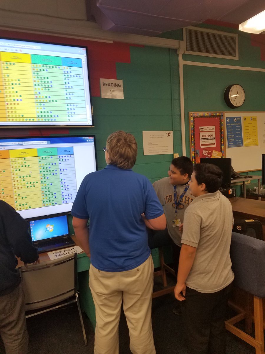 VaughnMSEagles's tweet photo. Steven Swartz , José Otero, and Gavin Cuevas are having an animated lunch-time discussion about their academic progress. #area3pride https://t.co/hlYmItwd8f