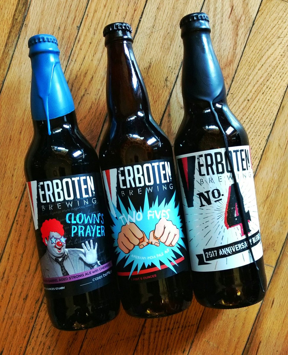 New <a href="/Verbotenbrewing/">Verboten Brewing</a> beers! Only 5 cases of the 4th Anny exist so get it while you can! Brewer/Owner Josh Grenz is here Saturday @ 1:00 too!