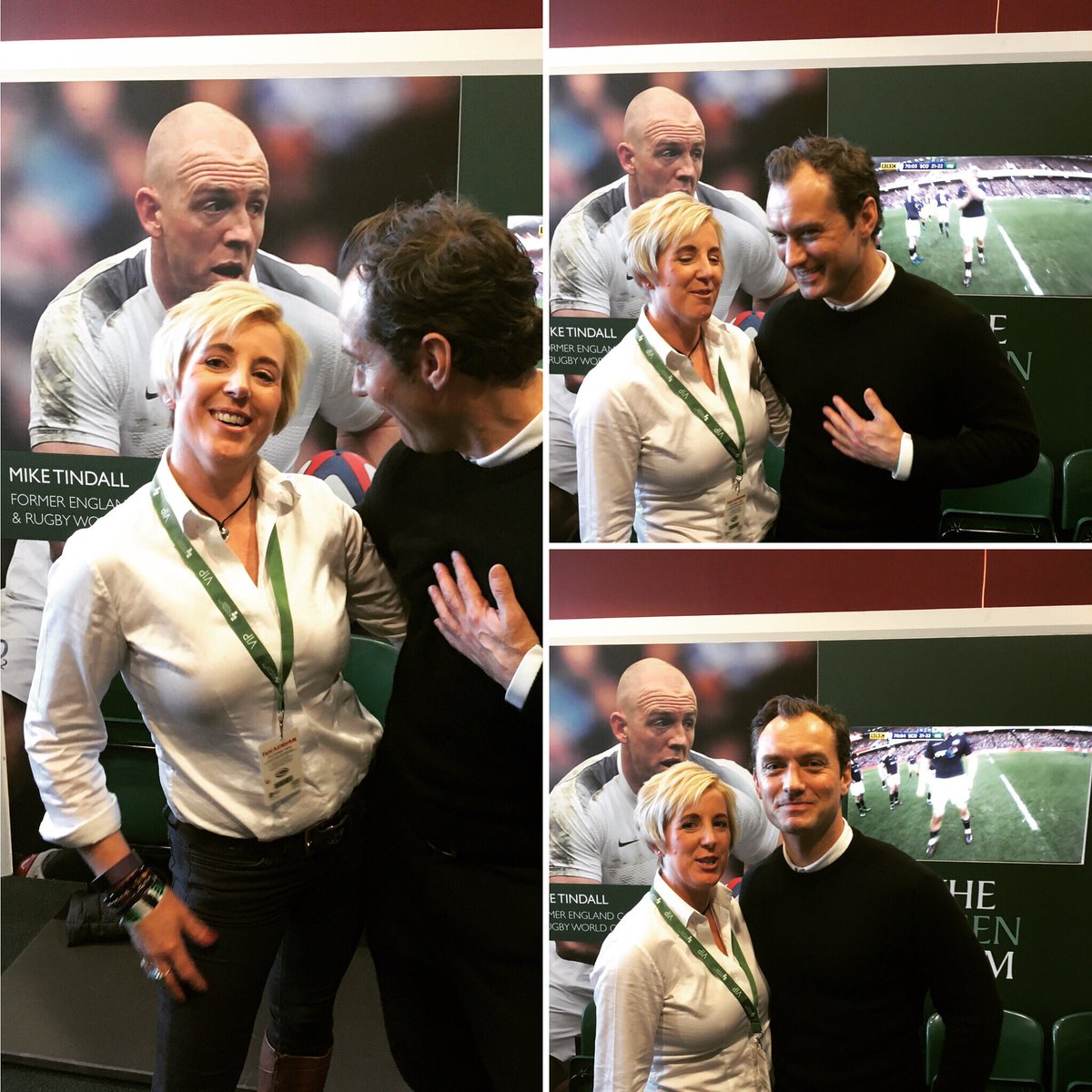 BeechJodie's tweet photo. Great time in the green room #Judelaw #MyVIPview #ENGvFRA https://t.co/B2yoNSW7DG