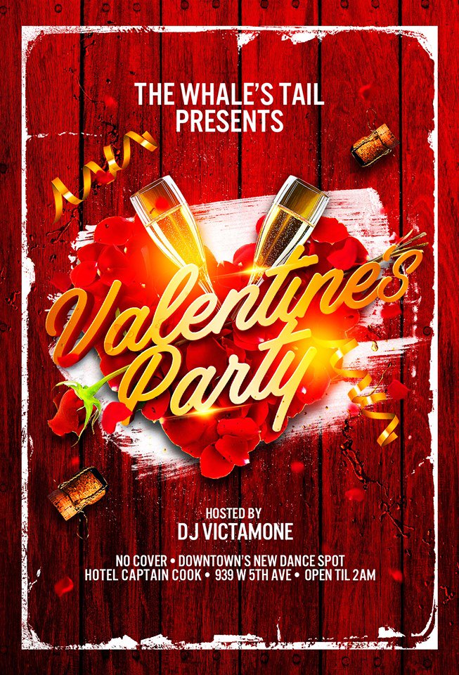 HotelCaptCook's tweet photo. 4pm-9pm: 10% off all food, Special Valentine's Entrees
9pm-2am: Valentine's dance party
Special hotel room rates!
Reservations 907-575-7860 https://t.co/TgLhFskOYc