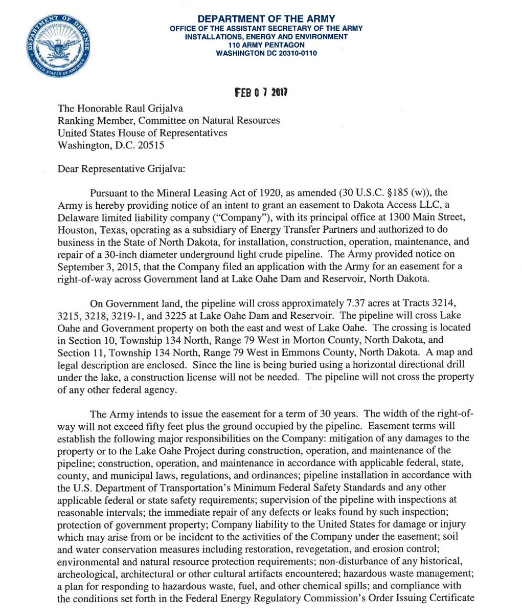 IENearth's tweet photo. Breaking: Dept. of Army statement announces approval of DAPL easement #noDAPL #DeFundDAPL https://t.co/2o1DhGeLnQ