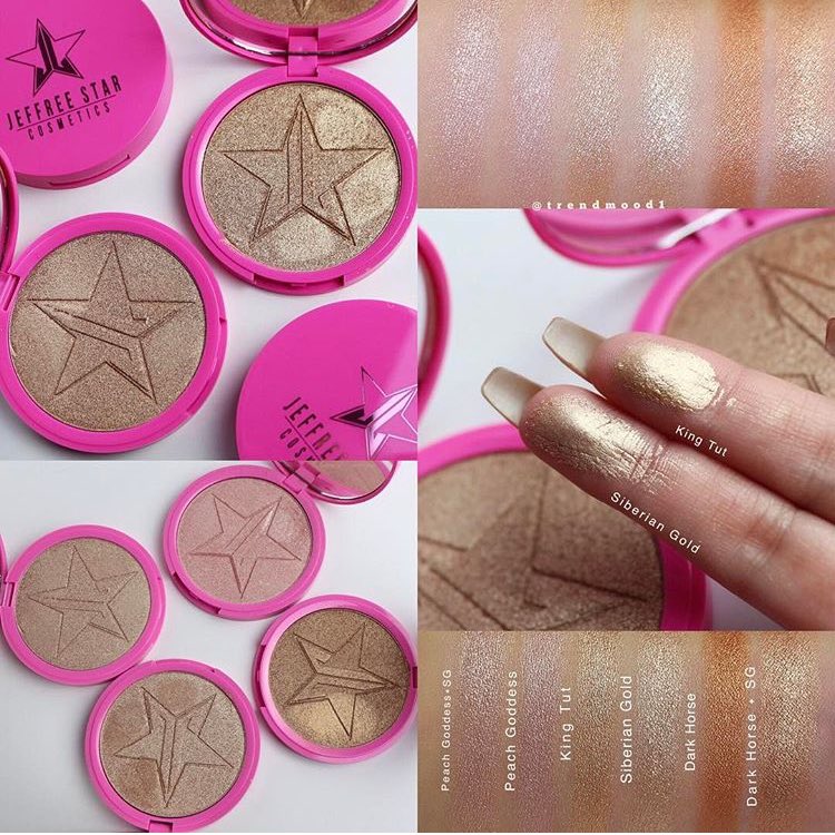 Trendmood on Twitter: "Comparison #swatches side by side ❄️💛✨ The NEW #SkinFrost Shade ✨ #SiberianGold ✨ by @JeffreeStar Vs Peach Goddess, King Tut, Dark https://t.co/wlab1EaaXK" / Twitter