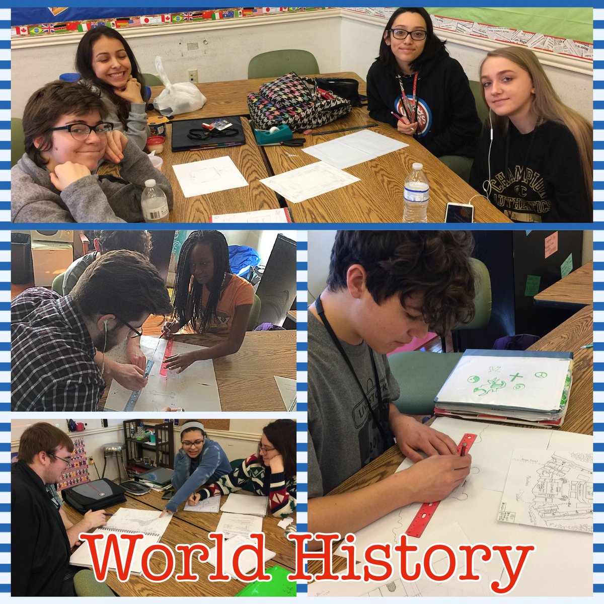 Jenn_Hamby's tweet photo. My World History class is having fun designing group castles & planning their attacks on other groups' castles #GlobalHS #teachinghighschool https://t.co/vFPB6KrXPf