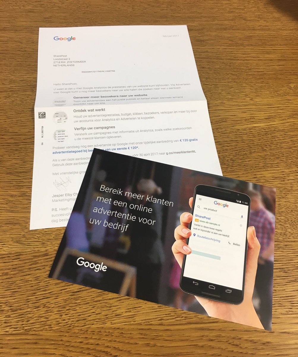 mailsupport's tweet photo. Wat doet Google om aan nieuwe klanten te komen? Precies! ze sturen een postcard! 
Wil je ook meer klanten? kijk op https://t.co/ET6jHOXglq https://t.co/ENPwFTQnAJ