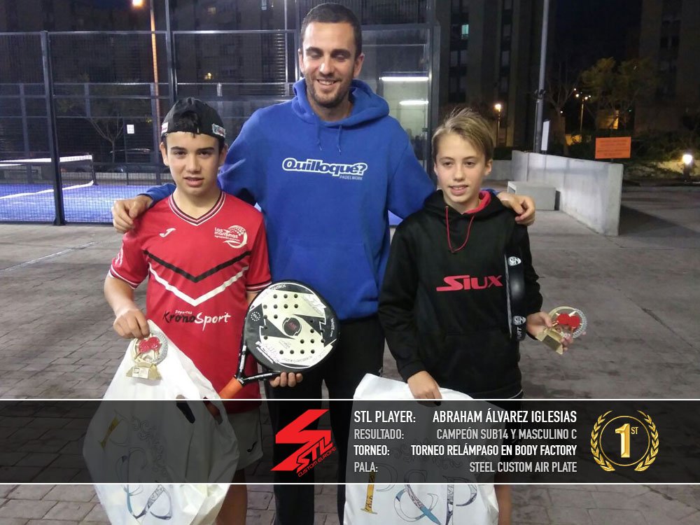 SteelCustom's tweet photo. El jugador #SteelCustom Abraham Álvarez, Campeón Sub14 y Masculino C del Torneo Relámpago en Body Factory Algeciras! https://t.co/a4pSRkbaAt https://t.co/yv5CgONYfP