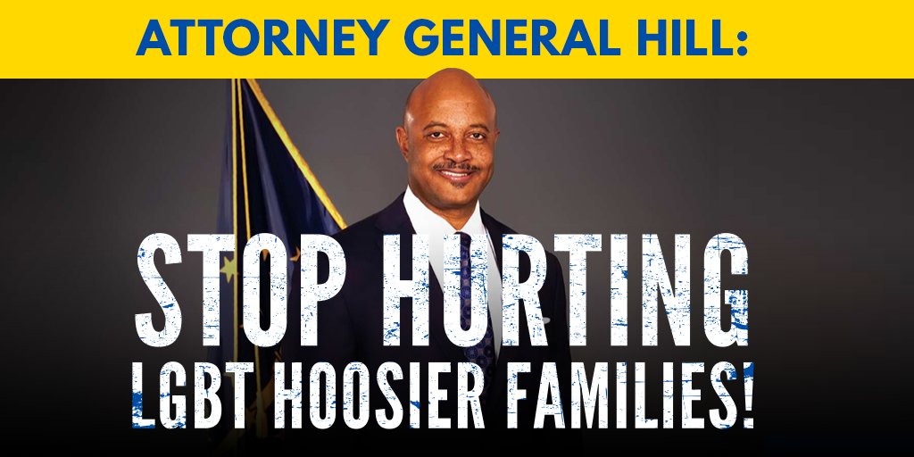 freedom_indiana's tweet photo. Indiana's @AGCurtisHill is appealing an important ruling—and attacking #LGBT Hoosier families. Speak out: https://t.co/oUHe91fRnD https://t.co/wMWQ8tRhuJ