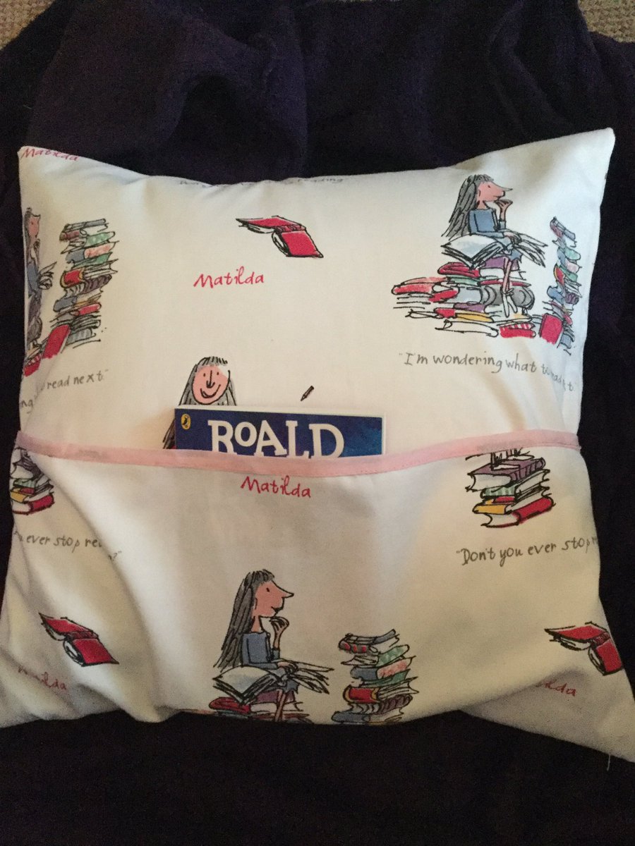 feebus2010's tweet photo. Reading cushion #handmade #roalddahl #Matilda https://t.co/1VMtzGVYpP
