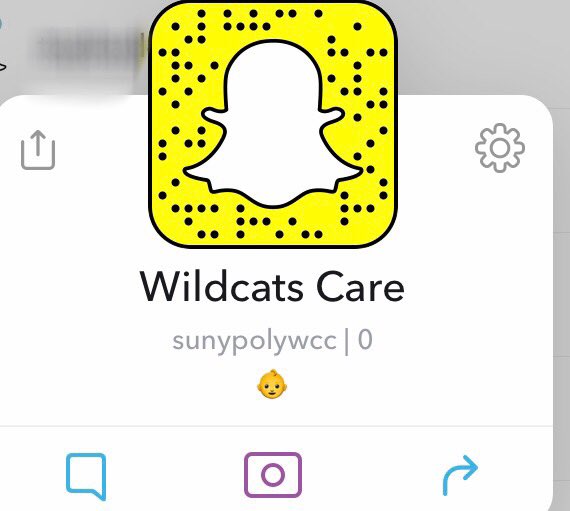 Hey everyone so Wildcats Care now has a Snapchat so make sure you add us on there. @sunypolywcc