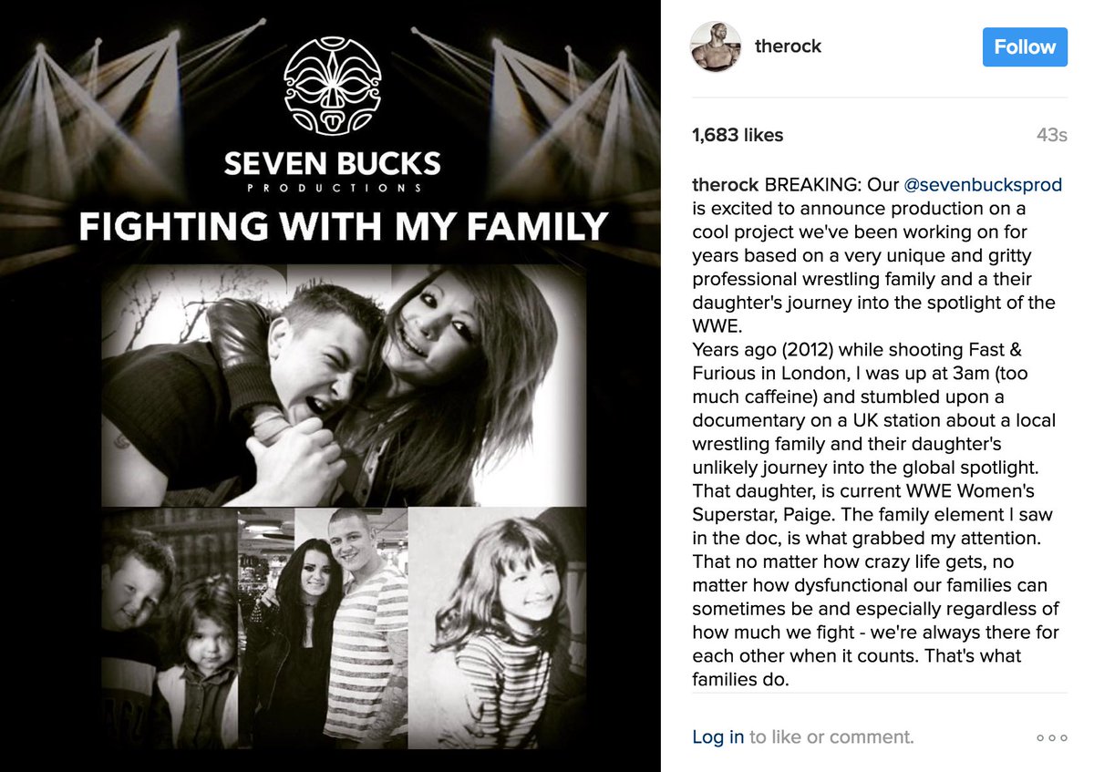 Huge news. We're teaming up w/<a href="/WWEStudios/">WWE Studios</a>, <a href="/therock/">Dwayne Johnson</a>'s <a href="/SevenBucksProd/">Seven Bucks Prod</a> &amp; Misher Films for Stephen Merchant's Fighting With My Family!