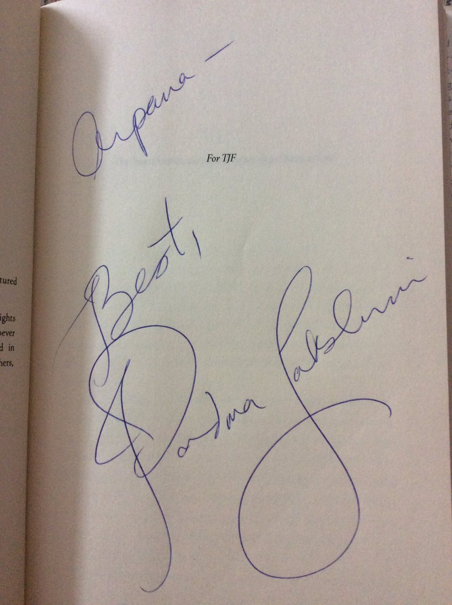 ArpanaShandilya's tweet photo. My personal copy of "Love, Loss and What We Ate" by none other than the versatile @PadmaLakshmi. #PadmaInIndia #AmCenterND https://t.co/bBtOBM3w1z