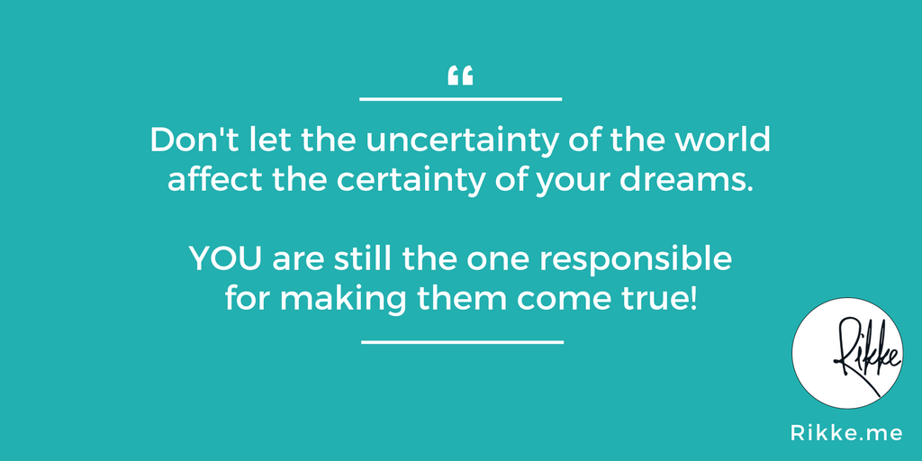 New video out tomorrow: How to deal with uncertain times when it comes to making a big change #startup #careerchange #newentrepreneur