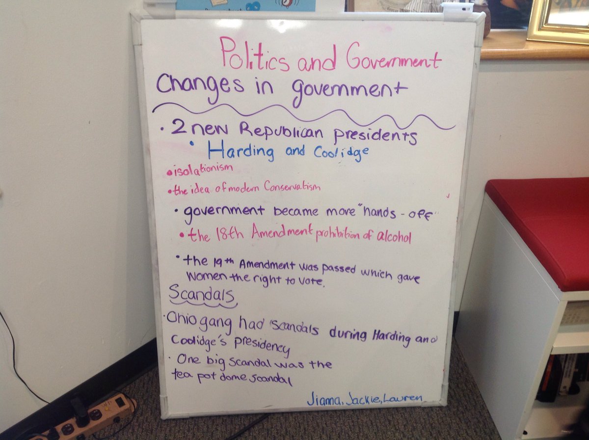 JackieF_bcds's tweet photo. Changes in the 1920's - Politics and Government #BCDSHist8 https://t.co/4NFu1dwxT2