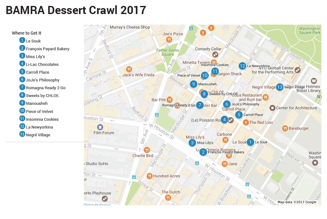 BAMRANYC's tweet photo. BAMRA Dessert Crawl! It gonna be SWEET! 2/8/17 (4-7pm) #Greenwich Village. Email bamranyc@yahoo.com for more info! https://t.co/Gx7e79Ln5Z https://t.co/8w617thKWN