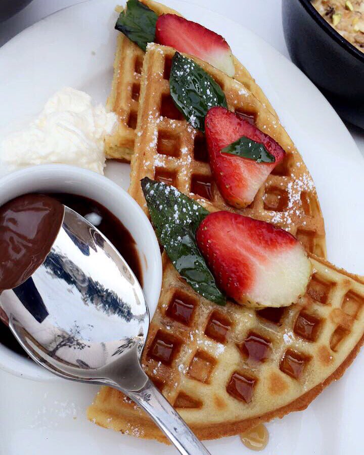 SabinaAli01's tweet photo. Doesn't this look deeelicious?! -Stawberry Waffles with Chocolate at @cafelatch is β€οΈ #CafeLatch #MenuTesting https://t.co/F61AaQ29zA