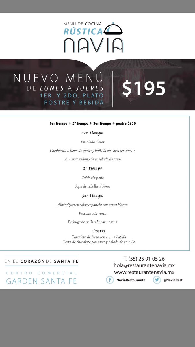 NaviaRest's tweet photo. Menú de la semana https://t.co/cJYSvB9Ckg