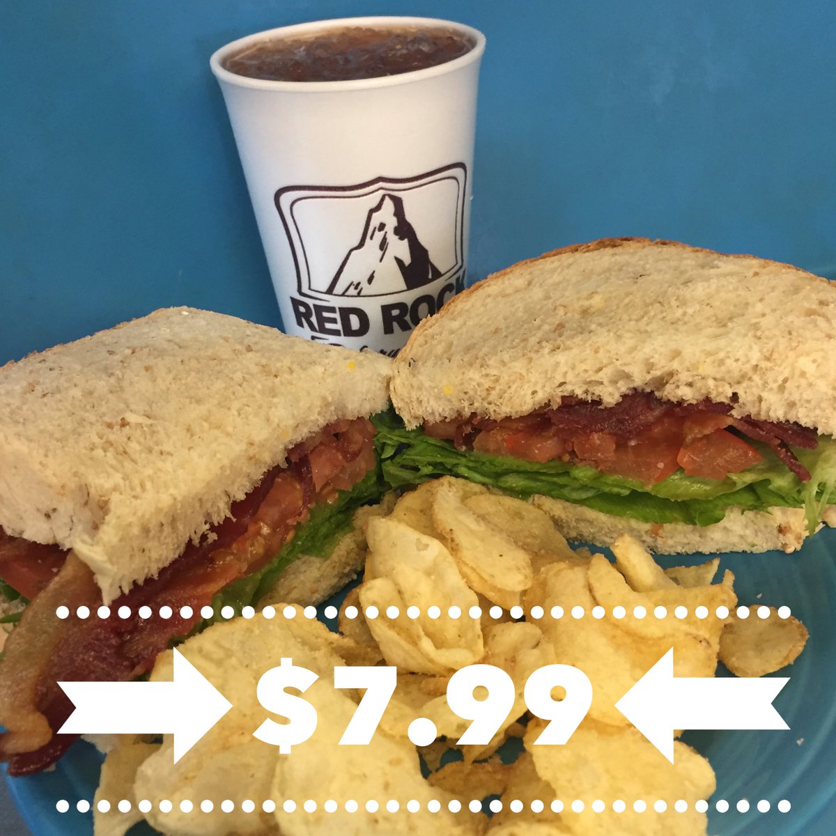 Monday's and Tuesday's. Limited time! $7.99 any sandwich, chips &amp; drink. See you for lunch!
