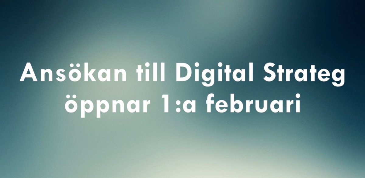 Är du nästa års superstrateg? Ansökningarna är öppna sedan ett par dagar! För mer info/ansök --> pitea.se/digitalstrateg