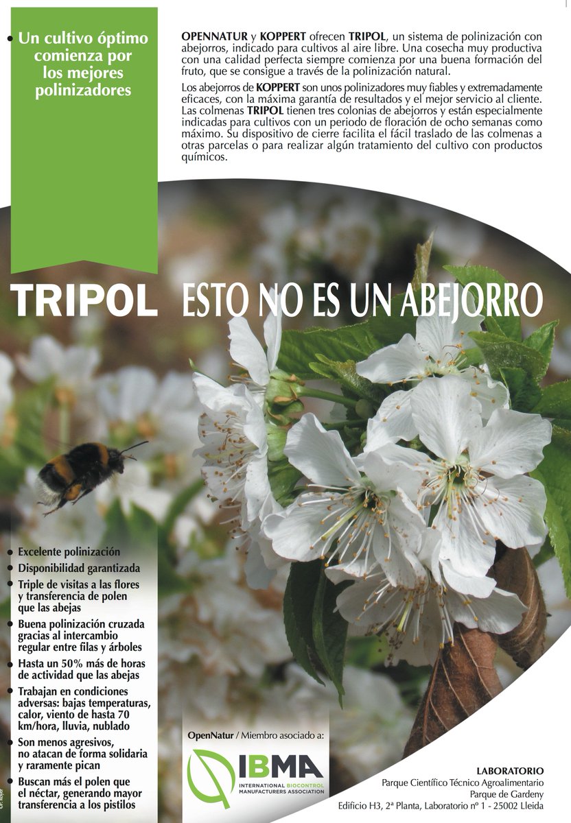 KOPPERT_ES's tweet photo. La #polinizacion natural en #almendro se llama #TRIPOL. https://t.co/7Go7sNURg2