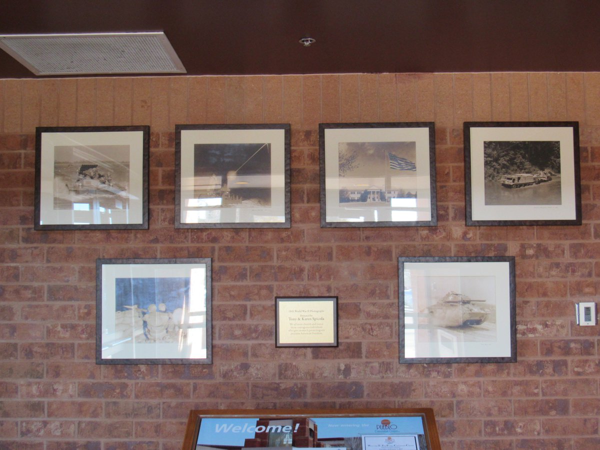 PuebloCC's tweet photo. @PuebloCC put on display new photos from WWII, enter from the Home of Heroes Statues to view the photos. https://t.co/sMQDLb3kEW