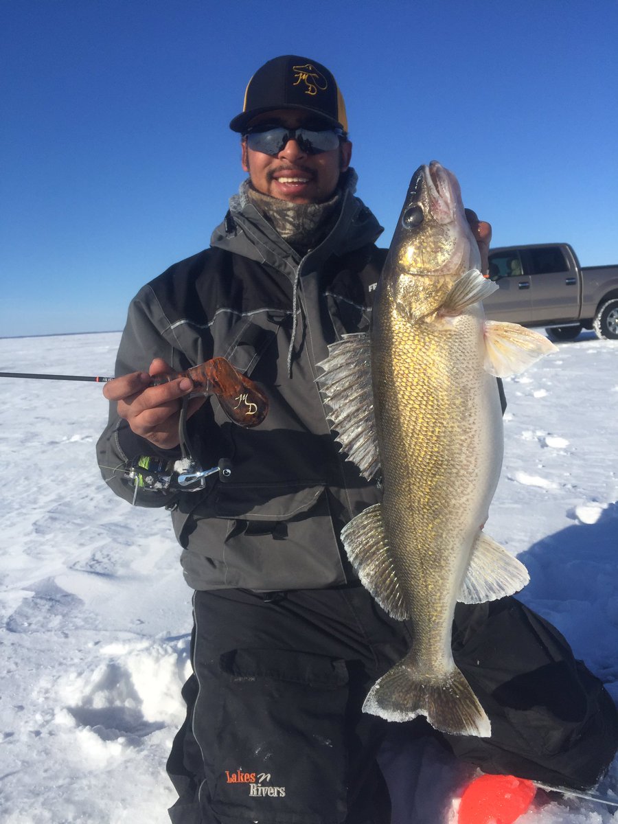 <a href="/AverageHunter/">Matt Staser</a> #trophytuesday Sam picked up this PB walleye on Sunday! #madduckicerods #minnesota #icefishing