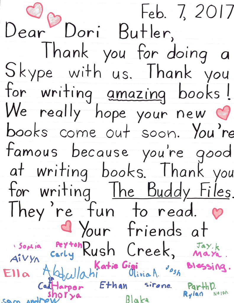 Thank you to <a href="/Dorihbutler/">Dori Butler</a> from second grade #rushcreekrocks