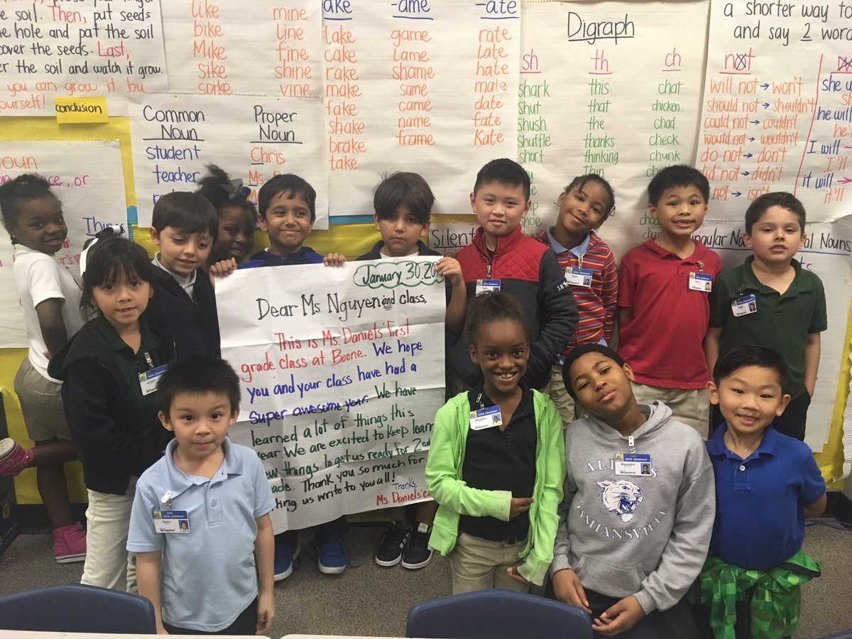 MsNguyensClass's tweet image. Look what we just received in the mail!! A letter from Ms. Daniel&apos;s class from Boone Elementary! Can&apos;t wait to write back!