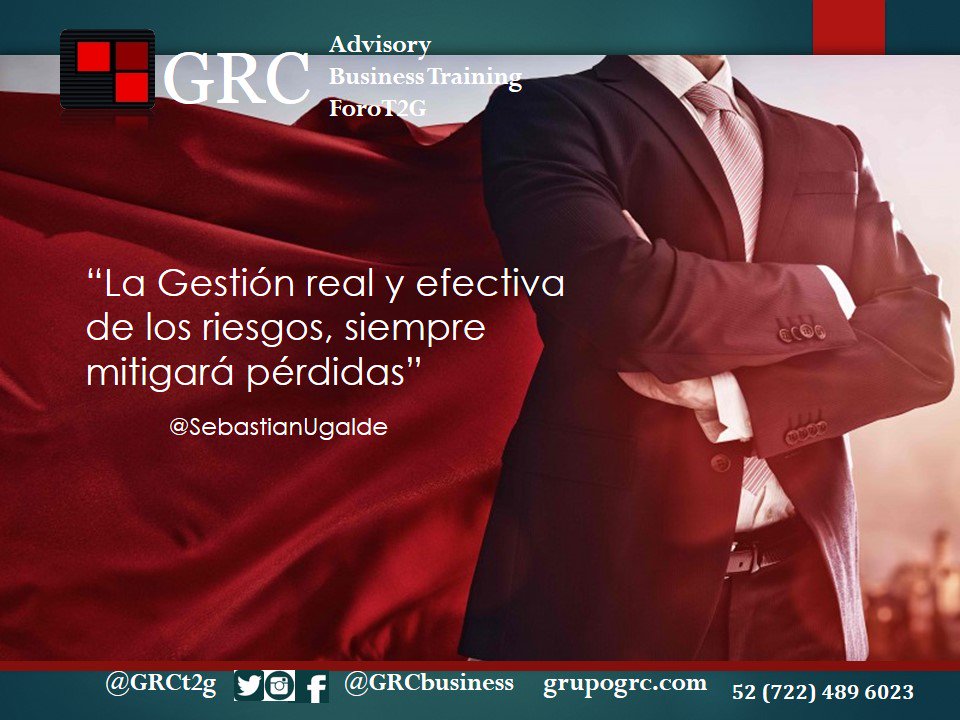 GRCt2g's tweet photo. #GRC soluciones integrales #riskmanagement #Compliance #CorporateGovernance para #Banca #Finanzas y otras industrias https://t.co/hf8L9sJppK https://t.co/ayhuXZpZN6