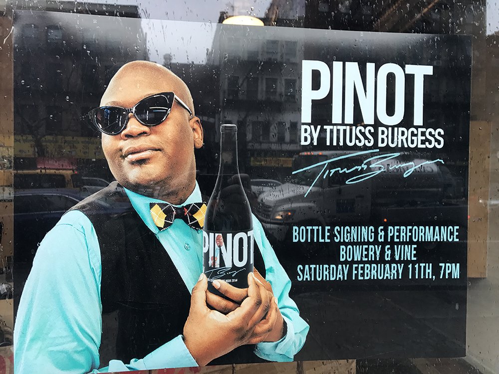 Meet <a href="/TitussBurgess/">TitussBurgess</a> of <a href="/KimmySchmidt/">Kimmy Schmidt</a> and request "Peeno Noir" at his wine launch: bit.ly/2lgZZLm