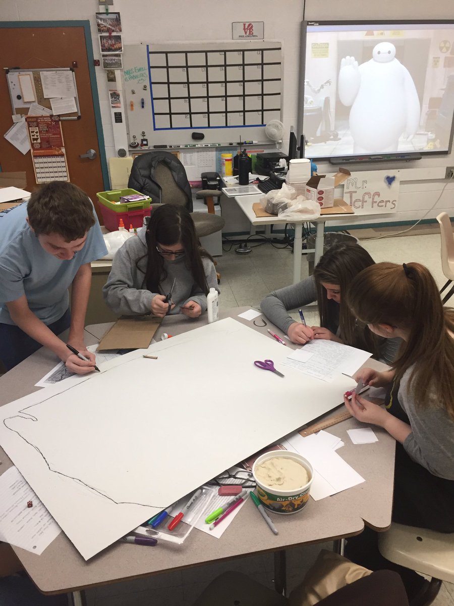 Classes hard at work on their Lewis and Clark board game project