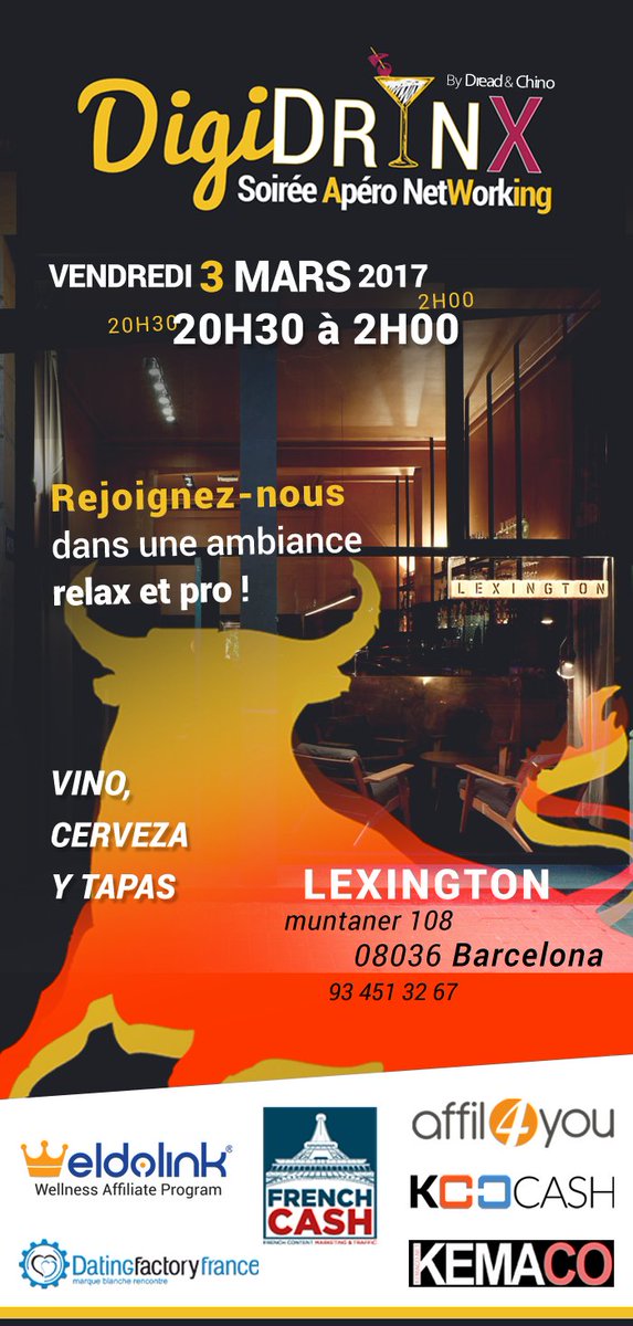 DFFrance's tweet photo. Dread &amp; Chino présente DigiDrinX IV en collaboration avec Dating Factory France  à Barcelona le Vendredi 3 mars 2017 https://t.co/gMqb8cLoWN https://t.co/l1Akenjedx