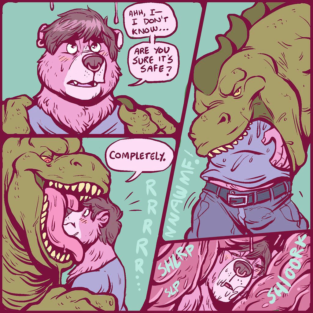 19. @lakemonster2152. cw vore) inked over and colored a gift comic from. 