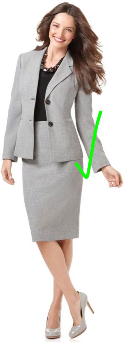 DDForSuccess's tweet image. GIRLS❗️
Skirts can be a cute business professional choice! Just make sure that it's the RIGHT type of skirt!😳😂