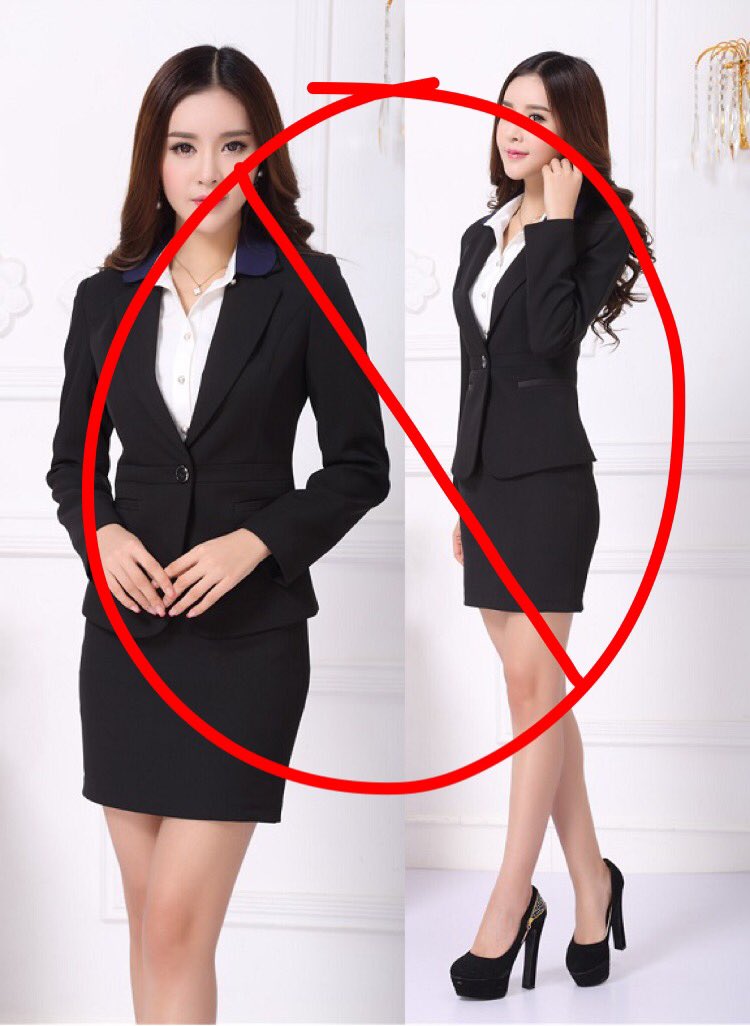 DDForSuccess's tweet image. GIRLS❗️
Skirts can be a cute business professional choice! Just make sure that it's the RIGHT type of skirt!😳😂
