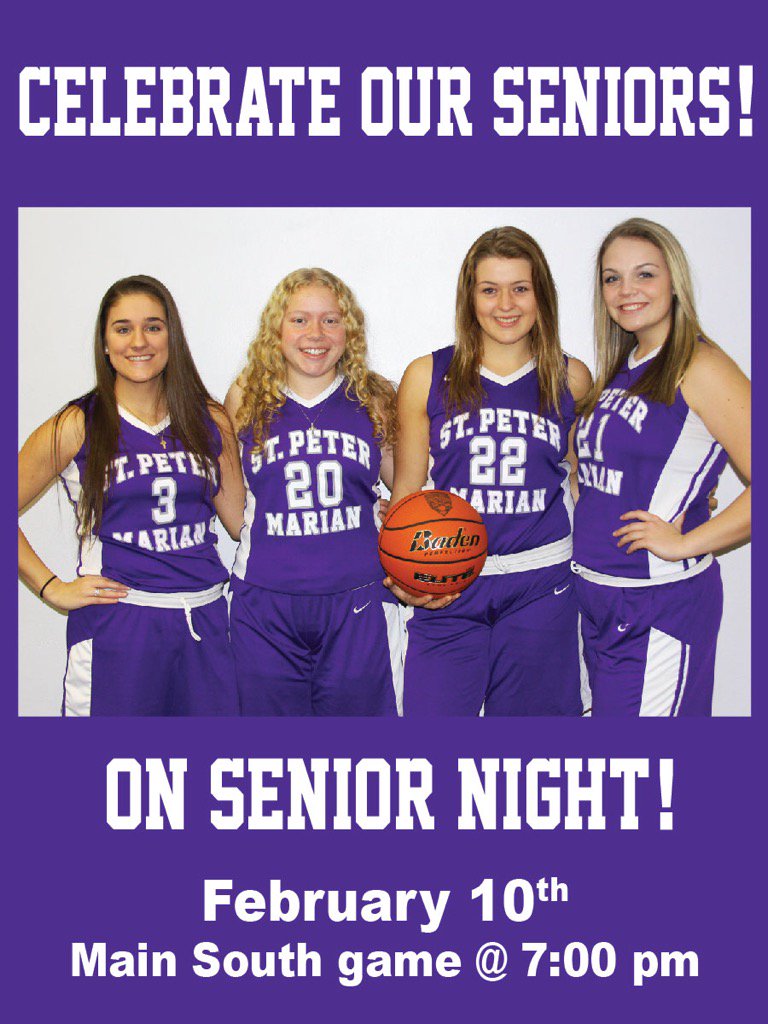 SPMAthletics's tweet photo. Don't forget senior nights:
Boys Basketball - 2/8
Girls Basketball - 2/10
Hockey - 2/18
#GoSPM https://t.co/YXTbrGJS5l