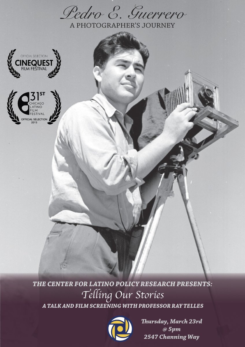clpr_berkeley's tweet photo. Filmmaker Ray Telles is one of the many artists being showcased in our Art Expo. Join us for his film showing, "A Photographer’s Journey" https://t.co/E7WOTugbsF